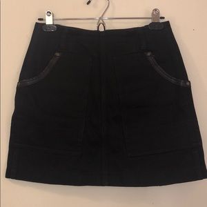 Coach size 0 black jean and leather skirt